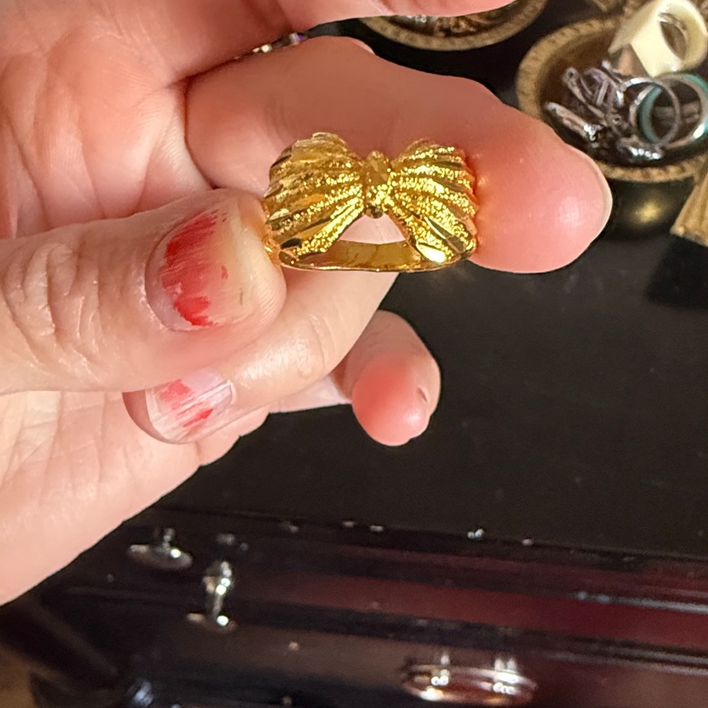 Gold Bow Ring - image 2